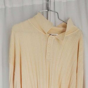 Linea Uomo White Collar Button Down Long Sleeve Men’s Shirt Size 3X